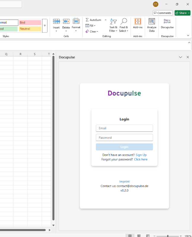 Docupulse side pane